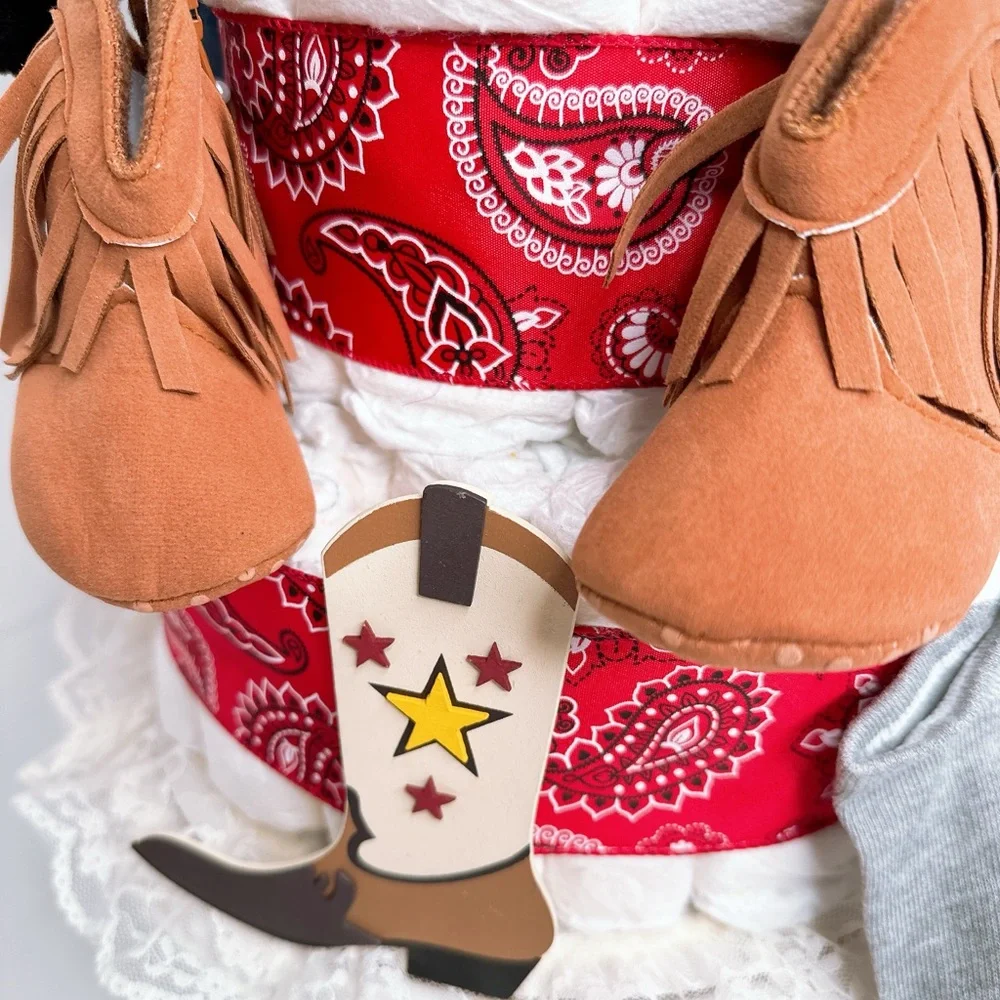 Cowboy Wild West Diaper Cake, Western Theme